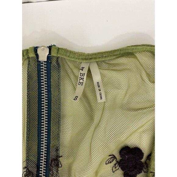 BKE Women’s Green Whimsy Goth Sheer Lace Bell Sleeve Babydoll Top Fairy Sz S - Picture 6 of 9